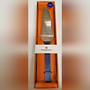 Michael Aram Artisans Marigold Illustra Handmade Silver/Blue Cake Knife New